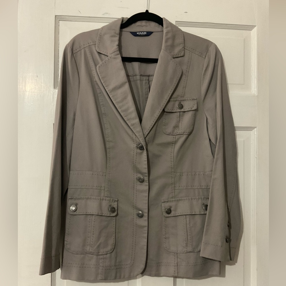 Khaki Safari Style Cotton Jacket